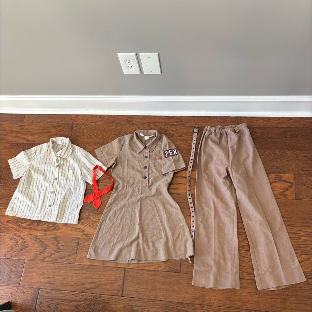 Vintage Girl Scout uniform pieces